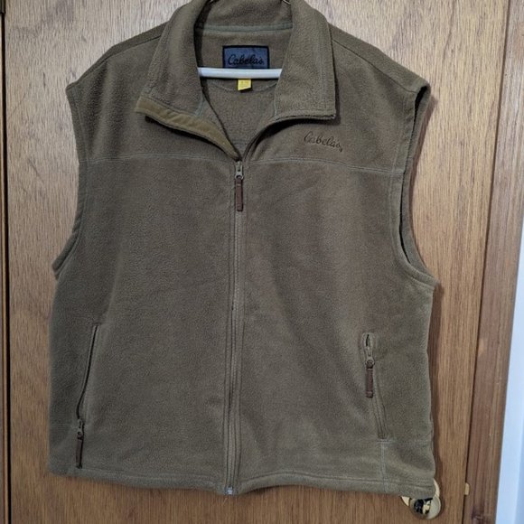 Cabela's Mens Or Womens Brown Fleece Full Zipper Vest - Picture 1 of 3